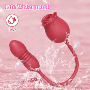 2 in 1 clitoral stimulator thrusting Rose toy for women.