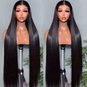 Brazilian Natural Bone Straight Frontal Wig, Double Drawn Raw Virgin HD Lace Front Human Hair Wigs