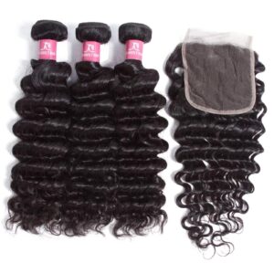 Deep Wave Bundles with Lace Closure – Drenched in Luxury