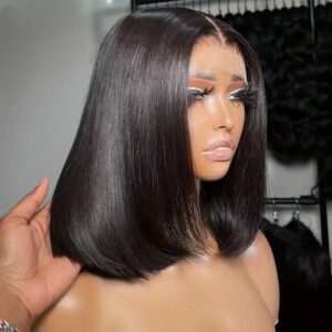 Straight Lace Front Bob Wig 100% Human Hair Glueless wigs