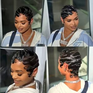 Short Finger Wave Human Hair Wigs